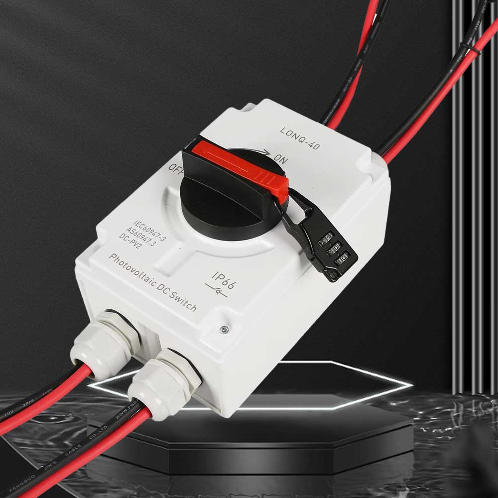 OSWELL 2 in 2 Out Waterproof Solar Collector Load Switch Rotary Electrical Isolator Fuse Disconnector Switch