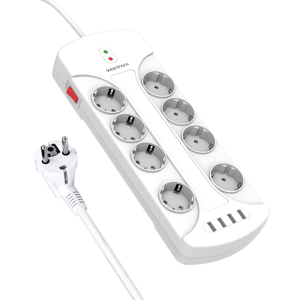 2020 Hot Type 2/8 AC Outlet Whole House Surge Protector with 10A Extension Cord for Office and Household Use