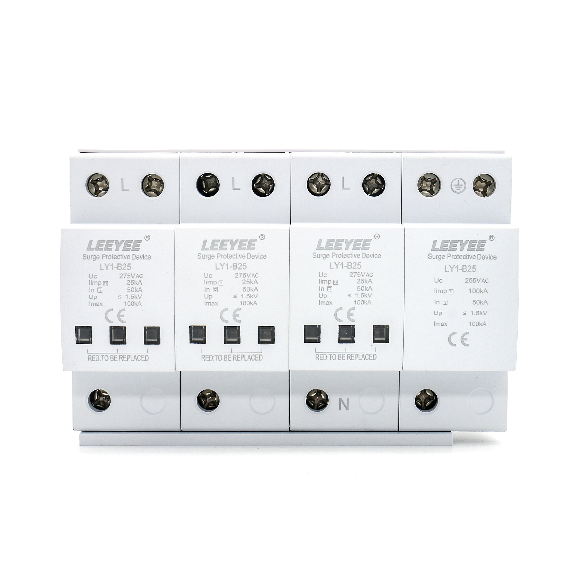 SPD In50KA Imax100KA Pluggable Surge Protective Device SPD Type 1 Type 2 for Lightning Protection
