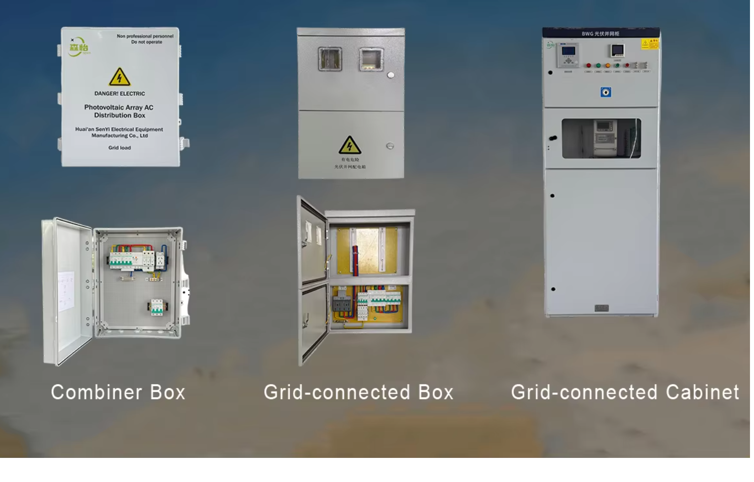 20KW 63A IP54 380V White PV Photovoltaic Grid-Connected Distribution Box Outdoor Solar PV Combiner Box for Power Generation
