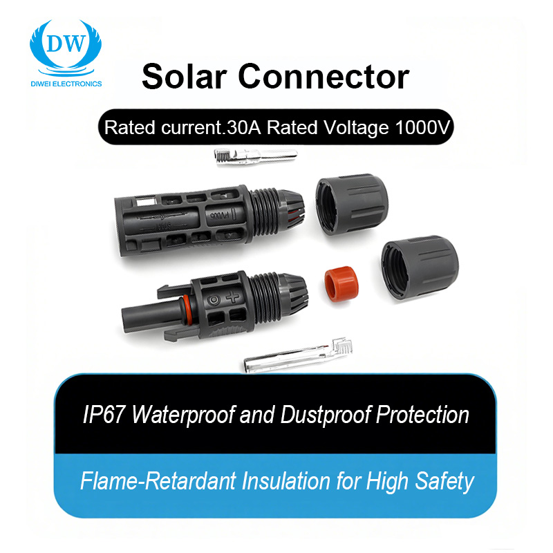 Male Female Photovoltaic IP67 Waterproof Solar PV Energy Connector For PV Solar System Panel Cable