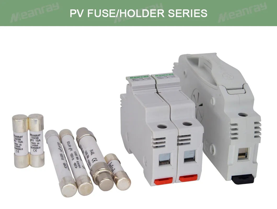 DIN Rail Type Fuse Holder and DC Fuse 10X38 for Solar System Protection