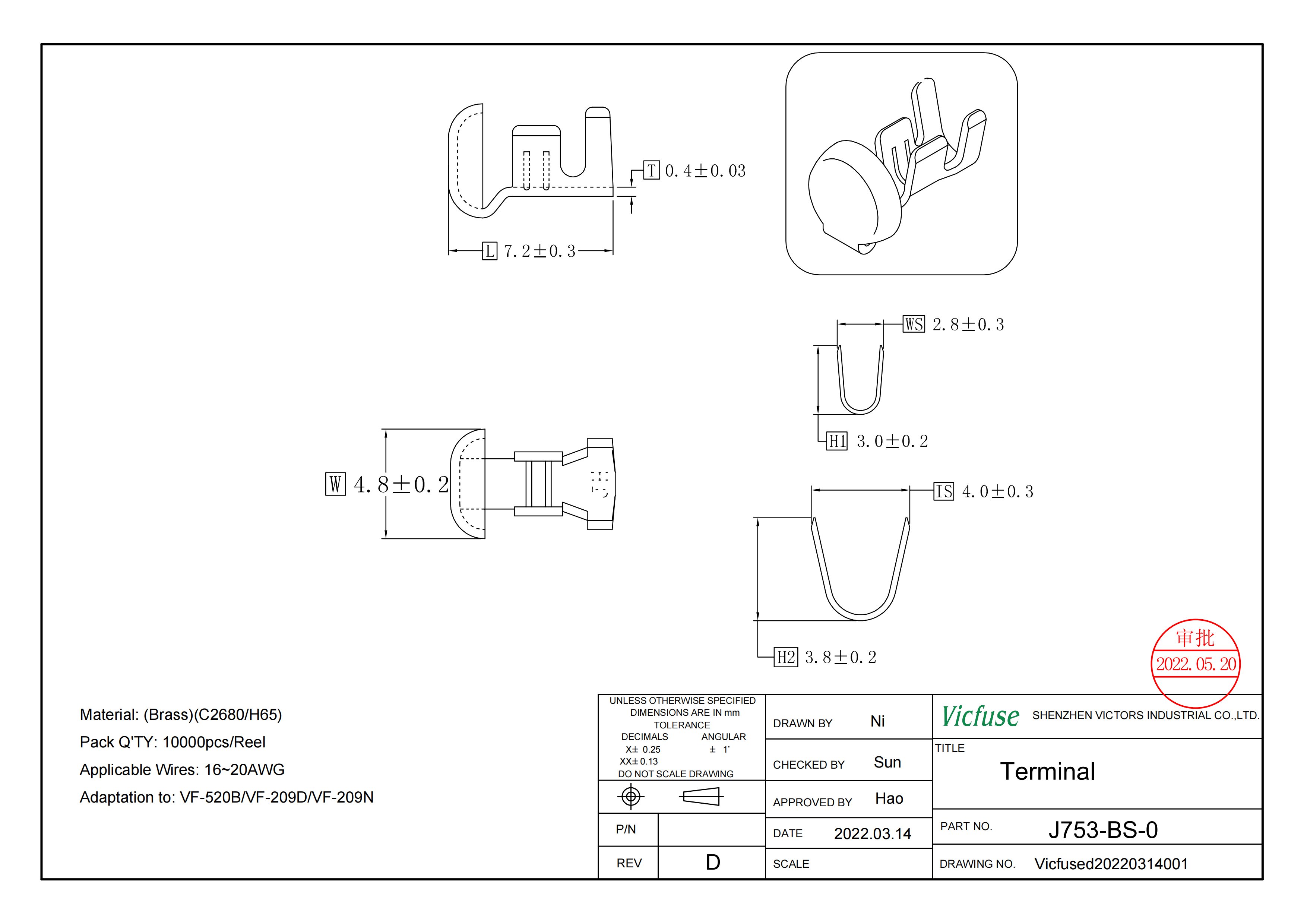 High Quality Factory VICFUSE Vf-520B In-Line Fuse Holders 5.2*20MM Nylon PA66 Brass Fuse /CUL Certified Fuse Components