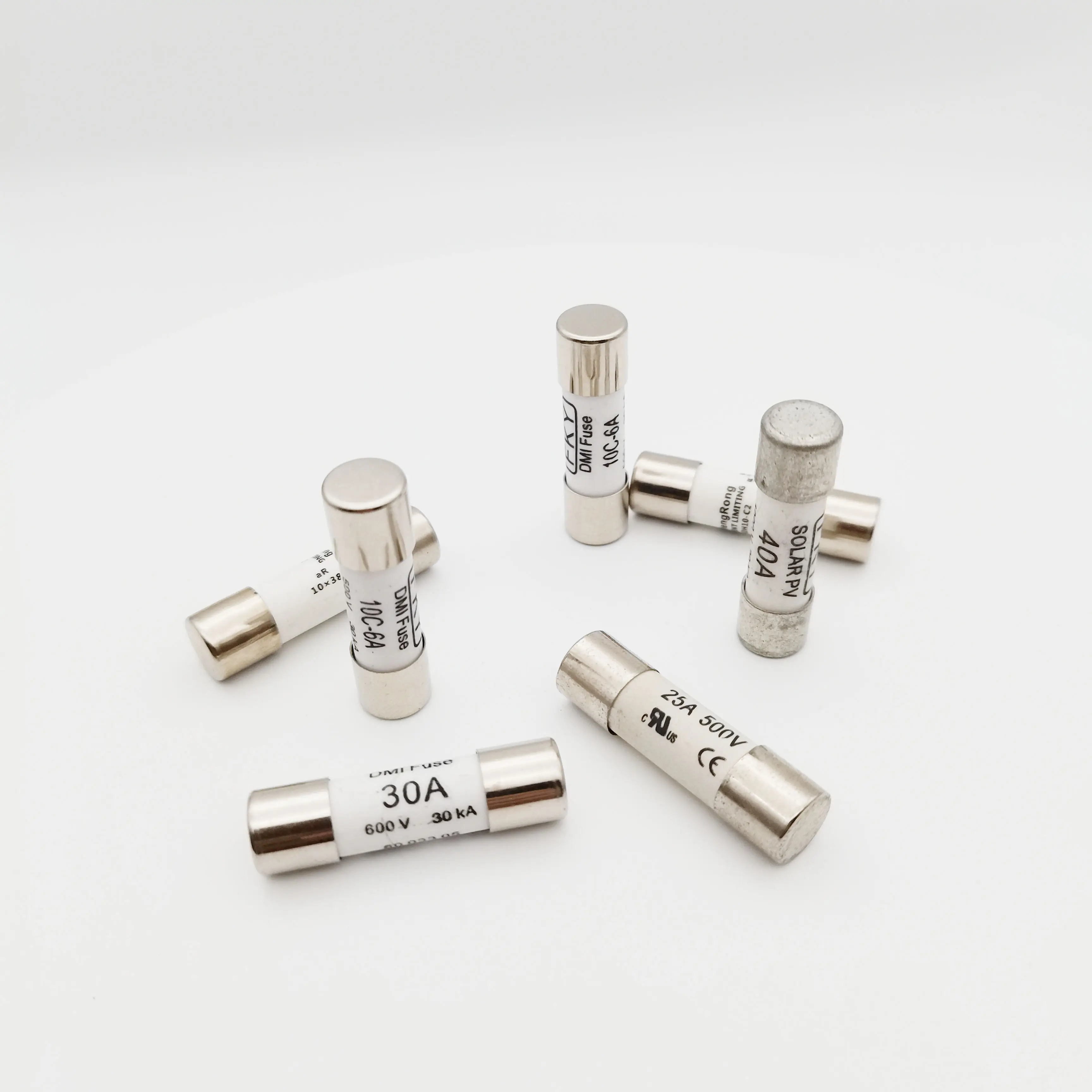 FKY/ANDU 10CH/10H 10*38 Ceramic Cartridge Tube Fuse 63mA~40A 250V~1000V AC/DC High Current High Voltage Quick Break Socket