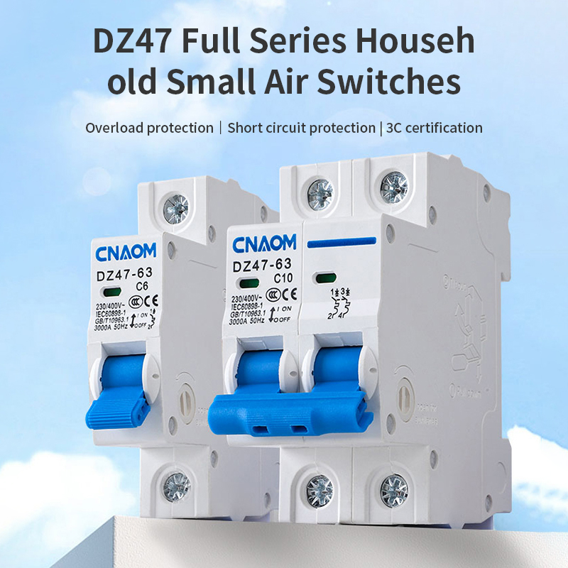 Hot Selling Miniature Circuit Breaker DZ47-63 Power Circuit Breaker 1p 2p 3p 4p Household air Leakage protection Device