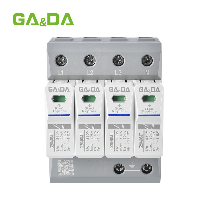 20kA-40kA Surge Protector for LV 4P Type 1 SPD Lightning Arrester