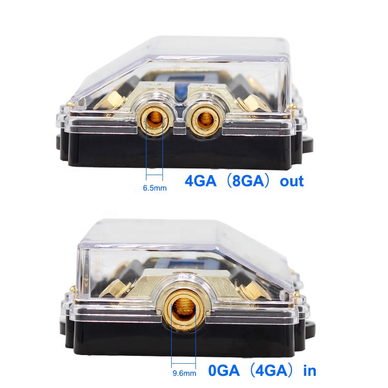 Inline ANL Fuse Holder with 100Amp Fuse Block 0/2/4 Gauge AWG 2 Way with LED Display for Fuse Components