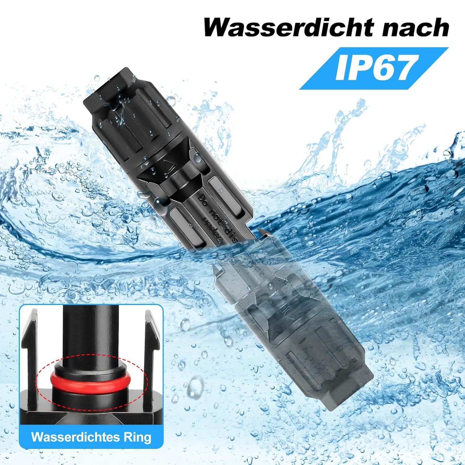 MC4 Photovoltaic Connector Set Solar Plug Red Copper Black Oxide Finish Fully Threaded Tubular Size Model Wj002 Zhejiang