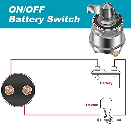 12-48V 200A ON/Off Master Battery Disconnect Switch Battery Power Cutoff Isolator Killer Switch For Car RV Truck Boat Marine ATV