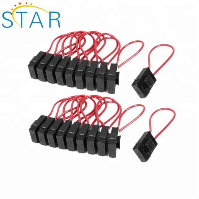 10 12 14 16 18 20 AWG Inline Loop Fuse Holder for ATC ATO Blade Fuse Waterproof Red Wire Copper 12V 15 20 25 30 a Power Blade