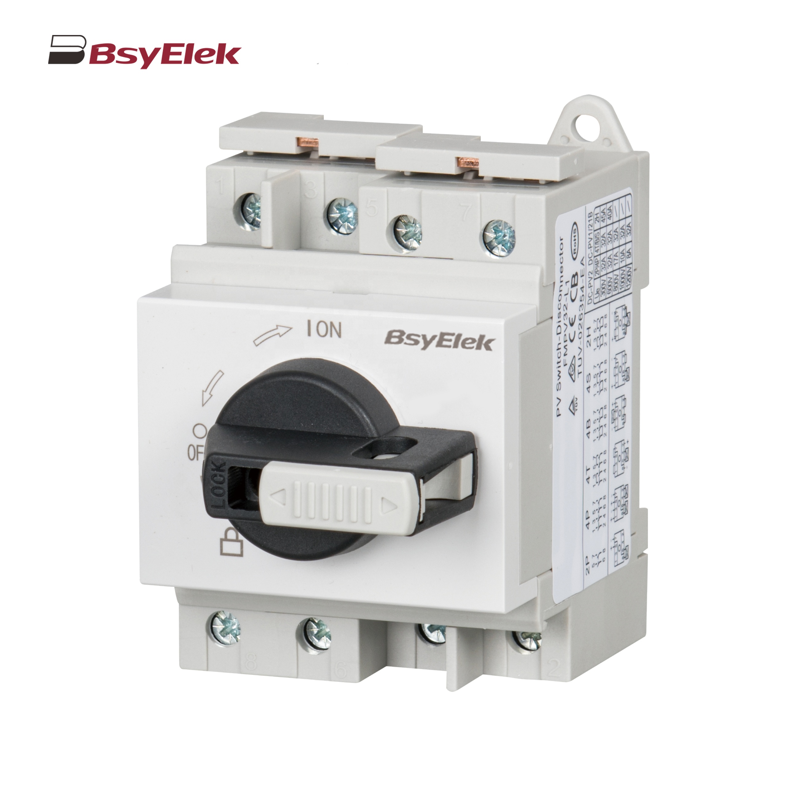 Self Lock 300V 600V 800V 1000V 1200V 2P 4P PV Disconnect DC Isolation Switch With Red Handle