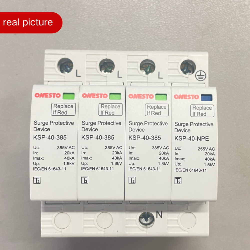 Wholesale AC Surge Protection Device Type 1 Type 2 3P+N AC SPD 275V 320V Surge Arrestor 12.5kA Lightning Arrester