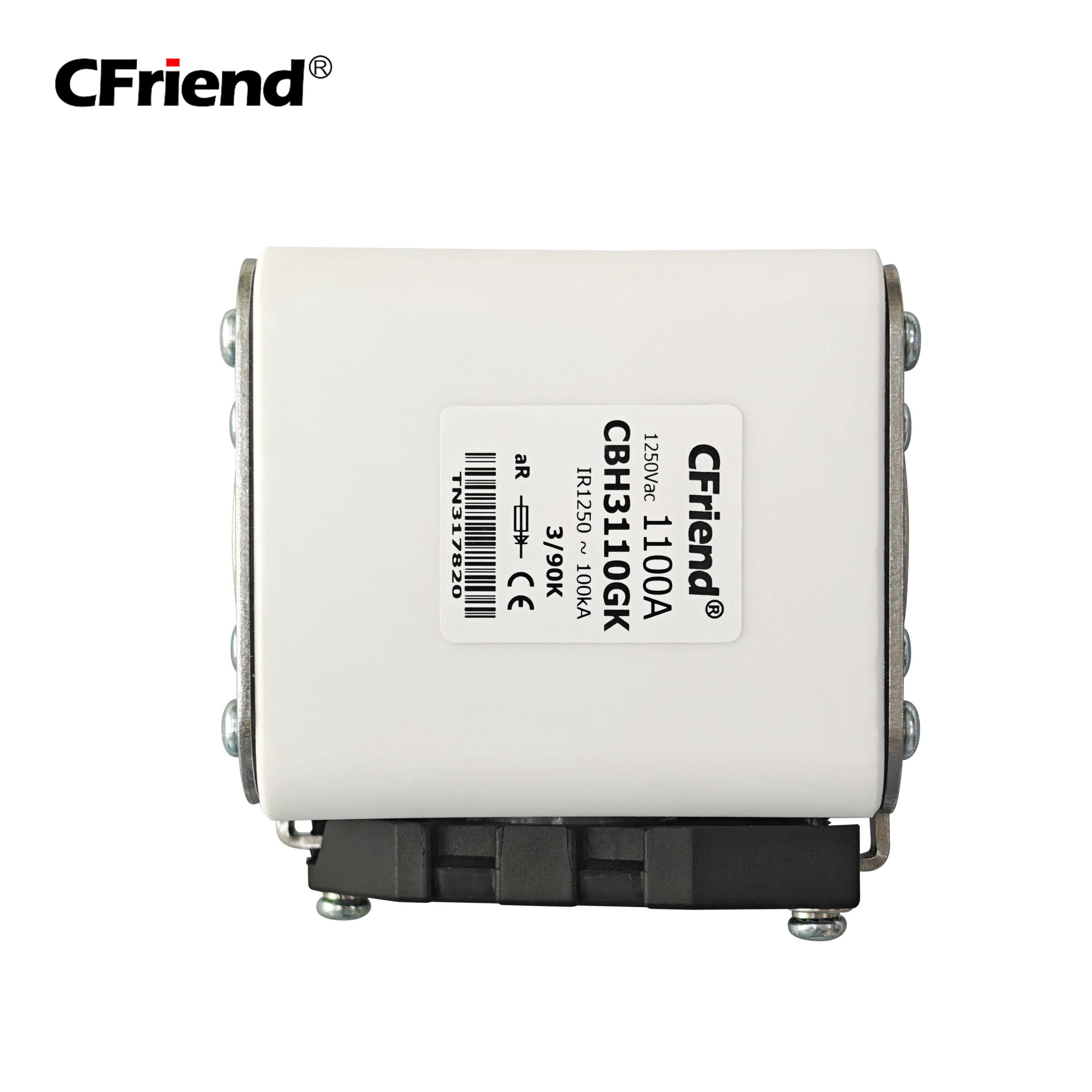 CFriend Ceramic Copper Fuse Link 1100A 1250Vac Power Electronics HRC Fuse Link Indicating Square Body Fuse CBH3110GK