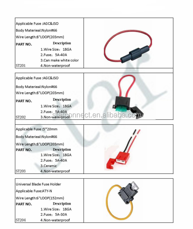 10 12 14 16 18 20 AWG Inline Loop Fuse Holder for ATC ATO Blade Fuse Waterproof Red Wire Copper 12V 15 20 25 30 a Power Blade