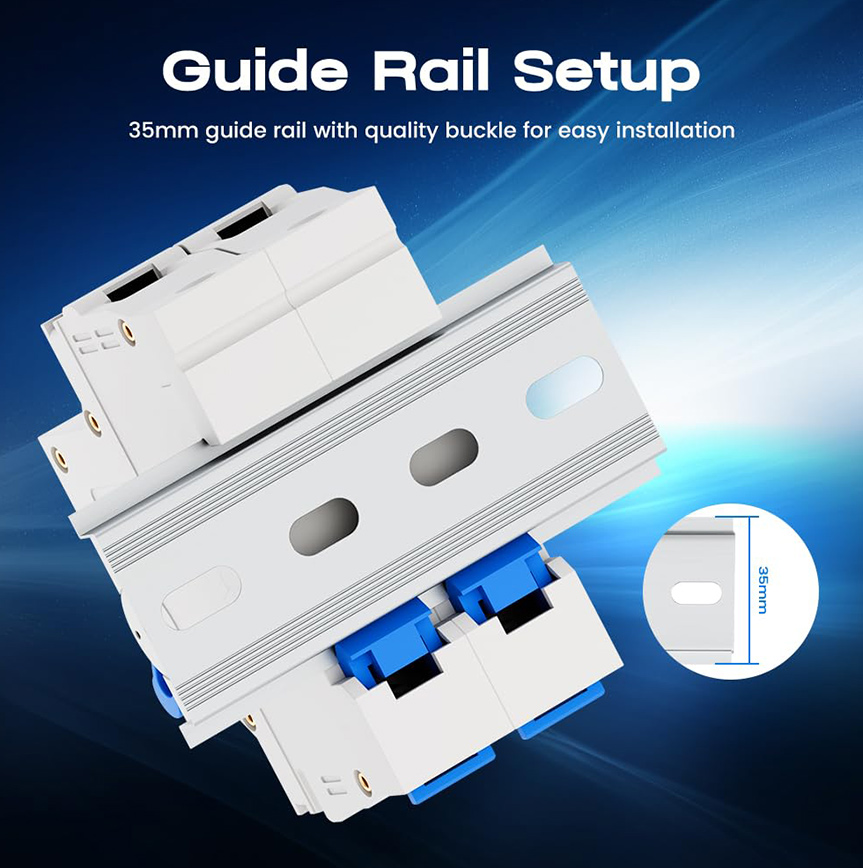 Miniature AC Circuit Breaker DIN Rail Mount Thermal Magnetic Trip Solar AC Disconnect Switch C32 Plastic6A 10A 16A 25A 40A 63A