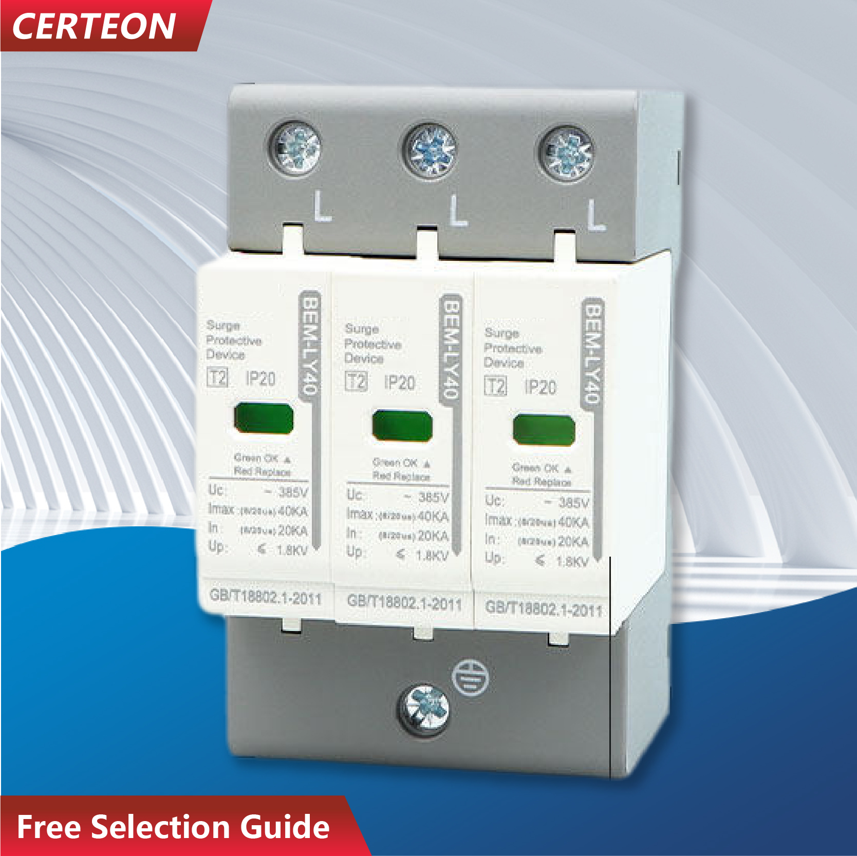 LY SPD Surge Protective Device 2P 3P 4P Type 1 2 AC 220V 380V 20kA-100kA DIN Rail Lightning Arrester Industrial Home