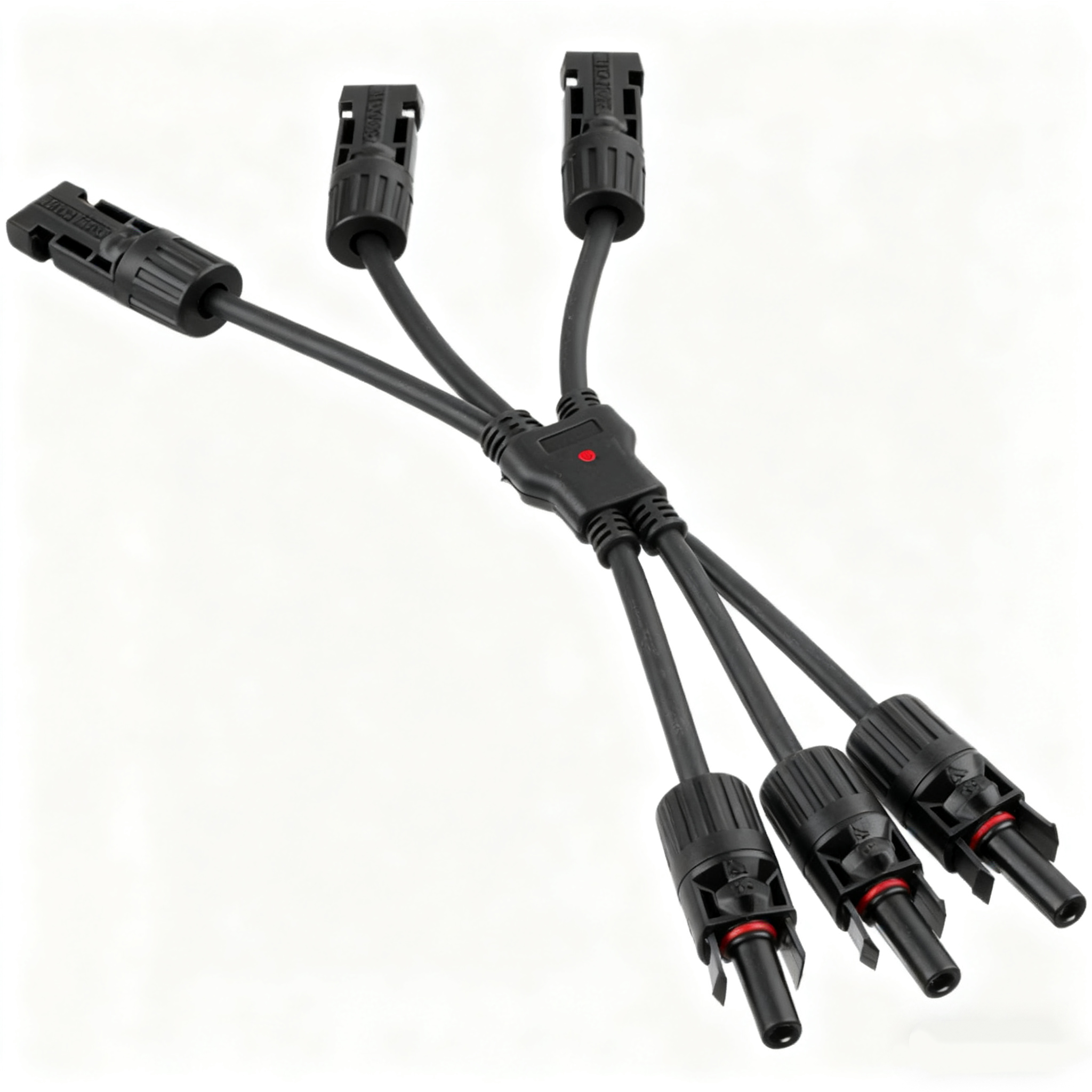 Solar Panel Power Connectors Kit Y Branch Parallel PV Adapter Cable 2P MCX M/FF+F/MM Nylon Housing Durable Copper Contact