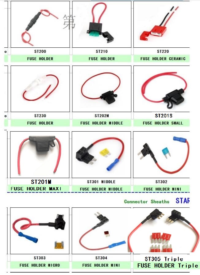 10 12 14 16 18 20 AWG Inline Loop Fuse Holder for ATC ATO Blade Fuse Waterproof Red Wire Copper 12V 15 20 25 30 a Power Blade
