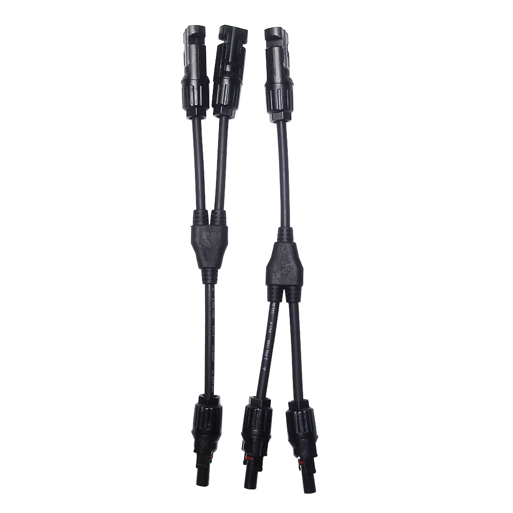 UV Resistant Photovoltaic PV Connector Y Branch Parallel Connector IP67 Waterproof Solar Energy System Cable Adapter Pair