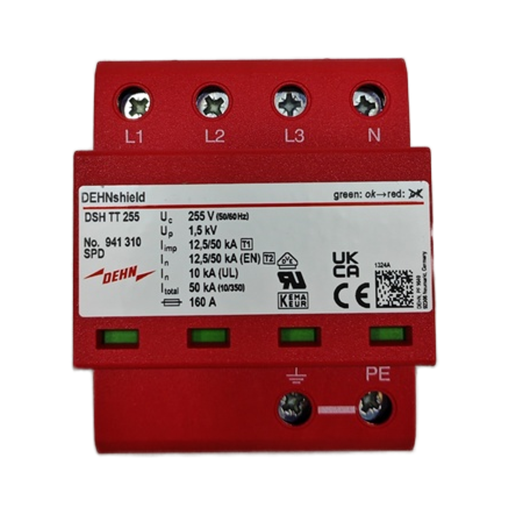 DEHN Certified Type1+2 DSH TT 255 Surge Protector 25KA Max Discharge Current Lightning Protection Industrial Solar Systems