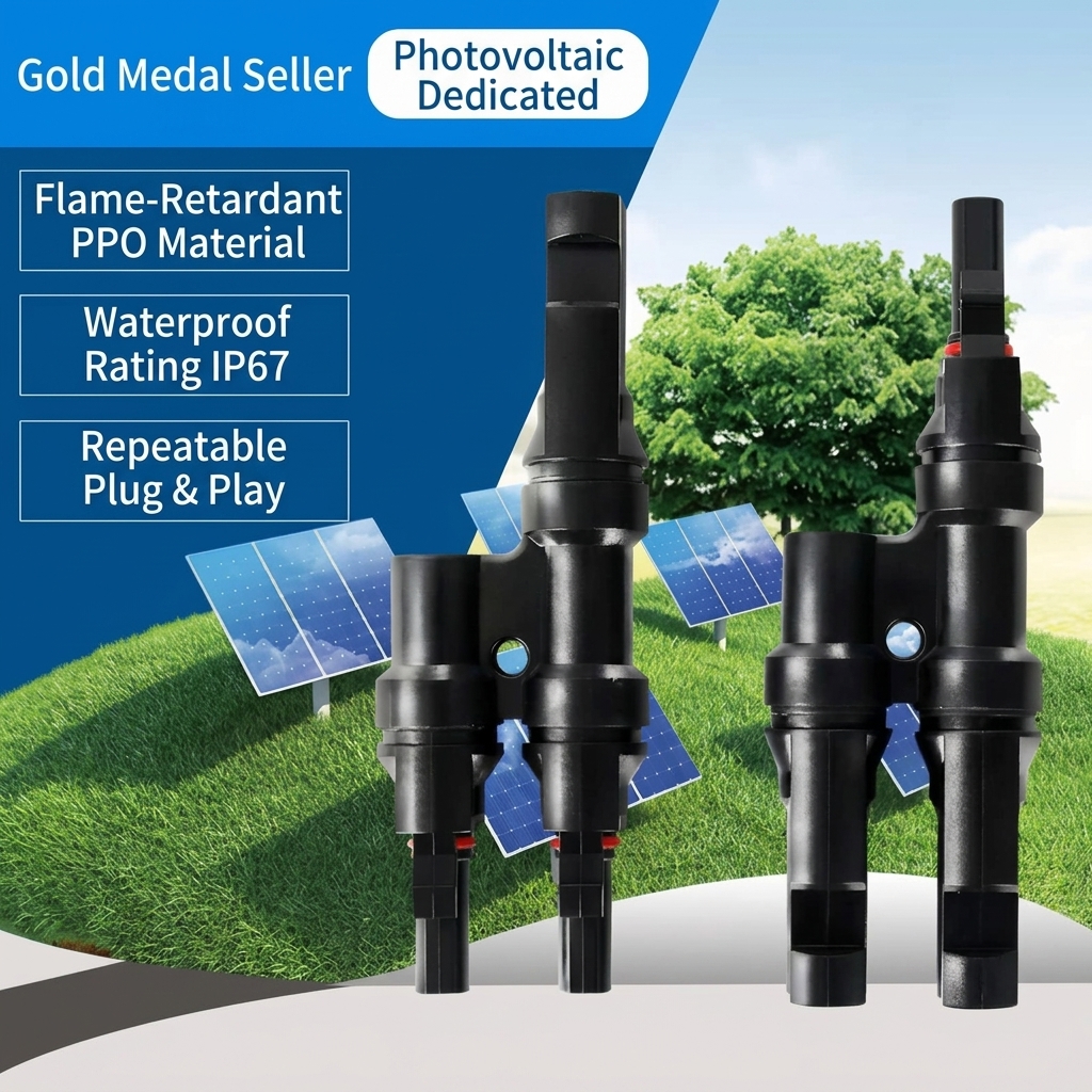 For Copper Connector for Photovoltaic Use 20A Rated Current 1000V Voltage Excellent Conductivity Easy Plugging Unplugging