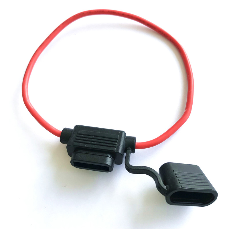 Small Blade Type Waterproof Power Socket 10A Inline Fuse Holders 16AWG Auto Car Replacement Fuses 16AWG Length