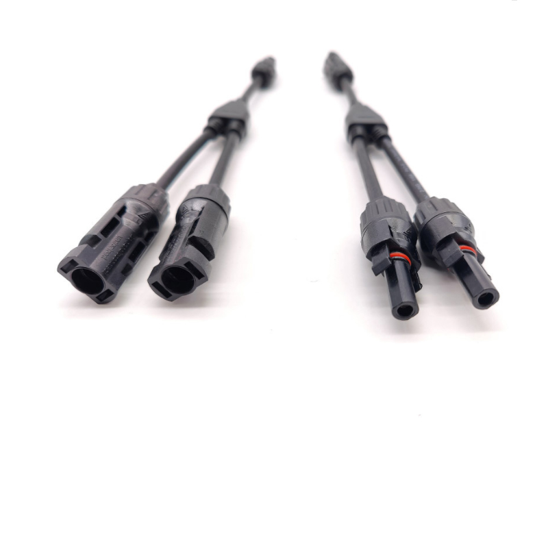 High Current IP67 Waterproof Y-Type Solar Connector 2 to 1 Branch Parallel MC4 Connector 30A 1000V DC for Photovoltaic Systems