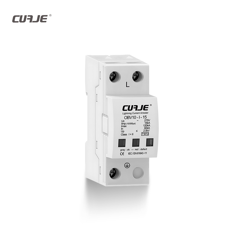 15kA Surge protection Device 4P TYPE 1+2 SPD 380V AC Power Surge Protector