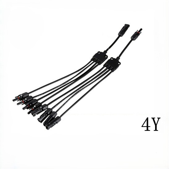 PV Connector Y-type Five-way for Solar Branch 4-to-1 Cable Tin Plated Copper PPO Material 30A IP67 Waterproof 1000V Male/Female