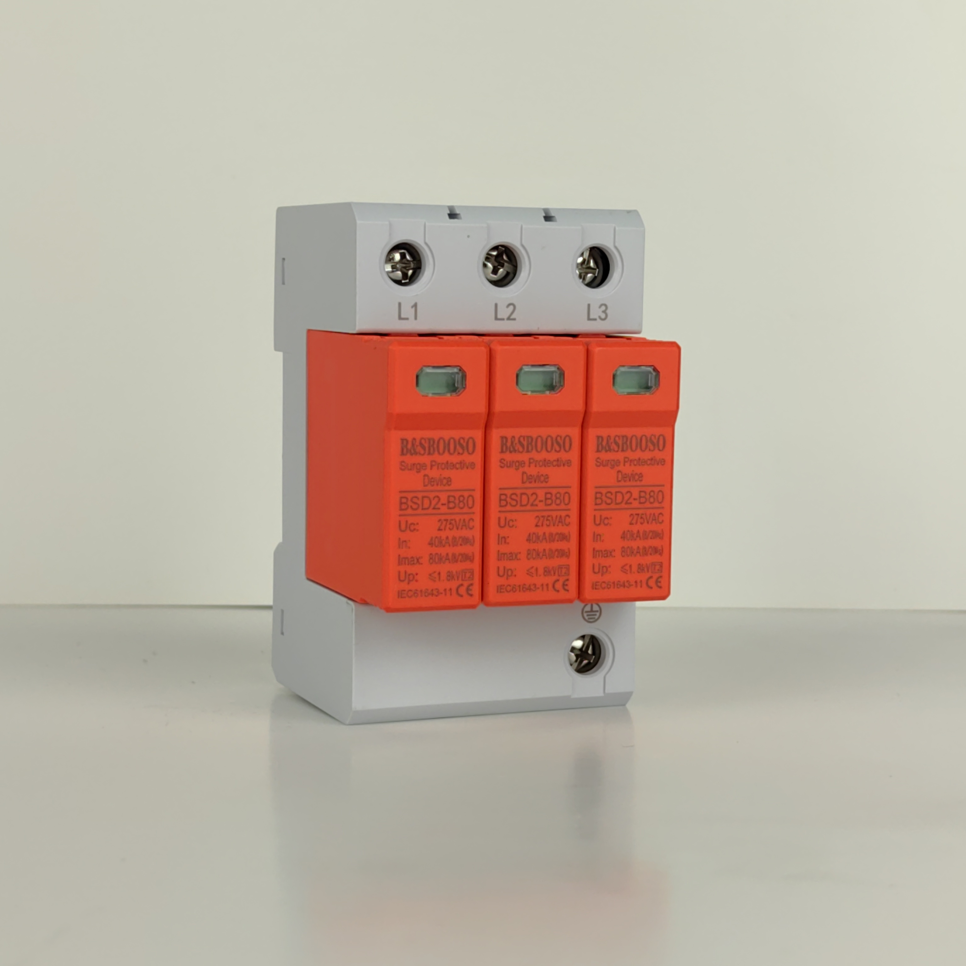 Whole House &amp; Industrial 3P T2 SPD-275V AC 80KA Imax Lightning Surge Protection for Solar System and Electronic Equipment
