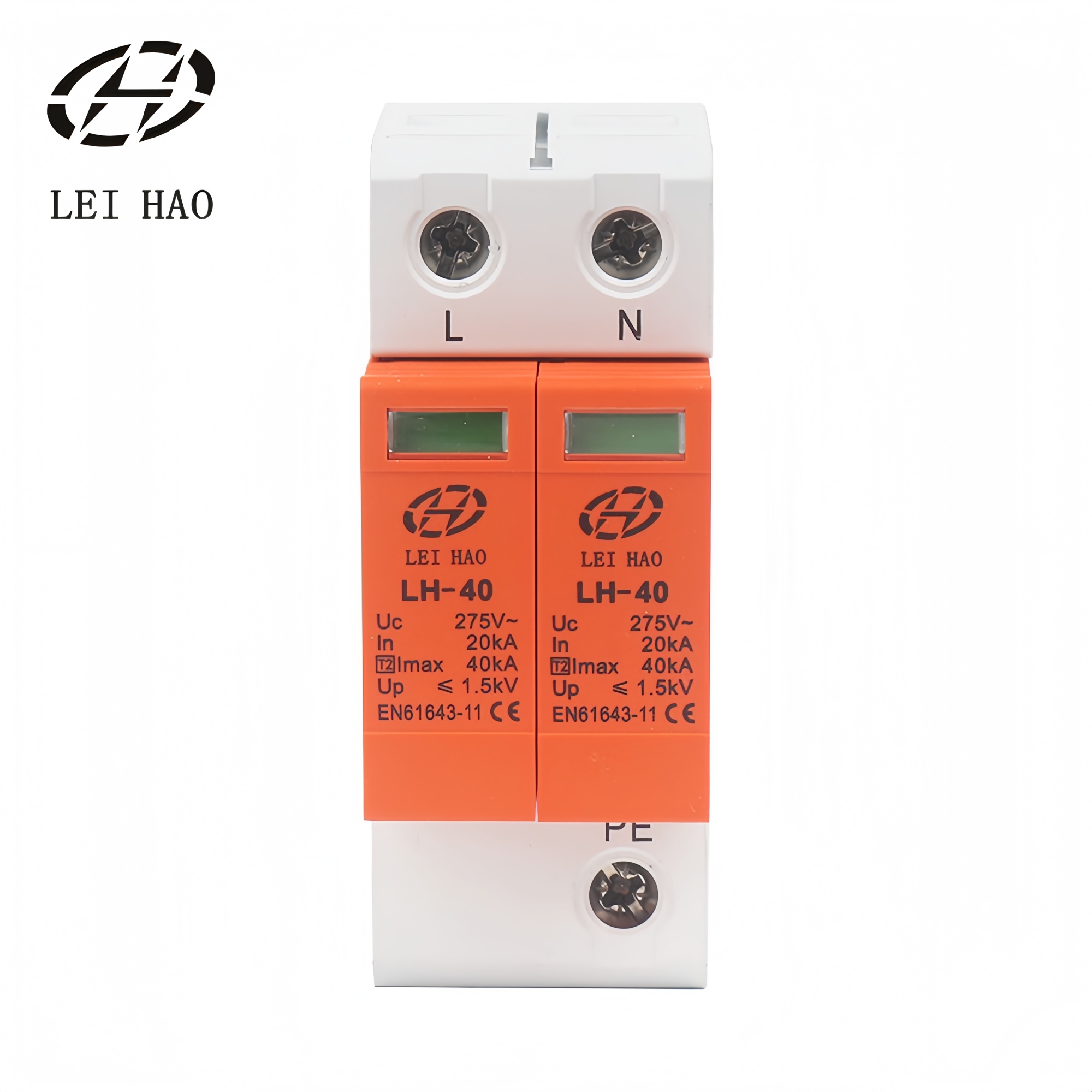 LeiHao Custom DC SPD Surge Protector 2 Poles 40kA Surge Protection Device 275V 385V Surge Protective Devices
