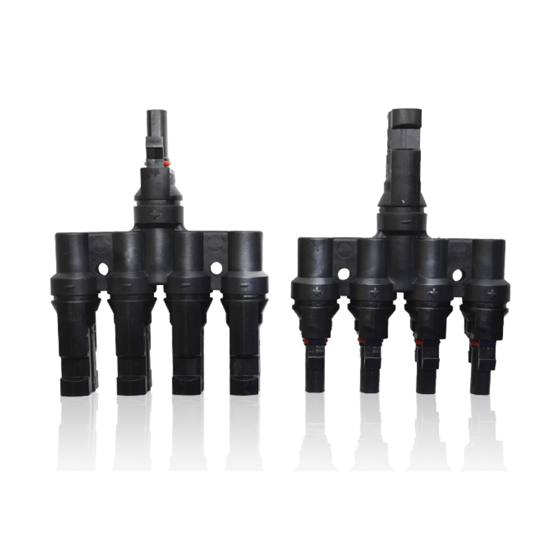 30A 1500V 4P MCX Copper Contact IP67 Rated Power DC Branch Connector for Solar Cable Panel