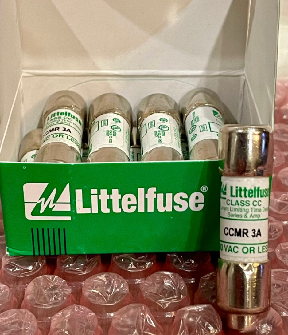 Littelfuse CC Level Glass Fuse Cartridge Fast Time Delay Fuse 3A 600V CCMR 3 High Breaking Capacity IEC Certified