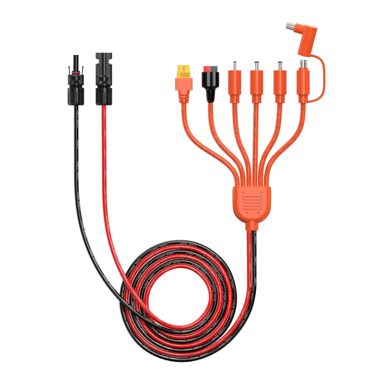 7-in-1 Solar Panel Connector Kit Universal MC4 Solar Cable to DC 8mm XT60 Anderson Adapter Connectors for RC Battery RV