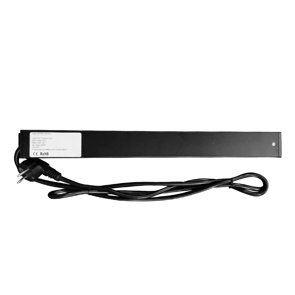 Anti-Aging Rack-Mount 16A 220-250V Surge Protector 8-Socket Industrial Grade Aluminum Alloy Power Distribution Unit Basic PDU