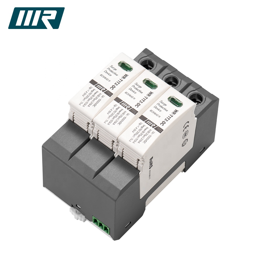 WRDZ WR-T1T2-DC 3P Manufacturer PV Photovoltaic Surge Arresters Type 1 2 SPD for Solar Panel