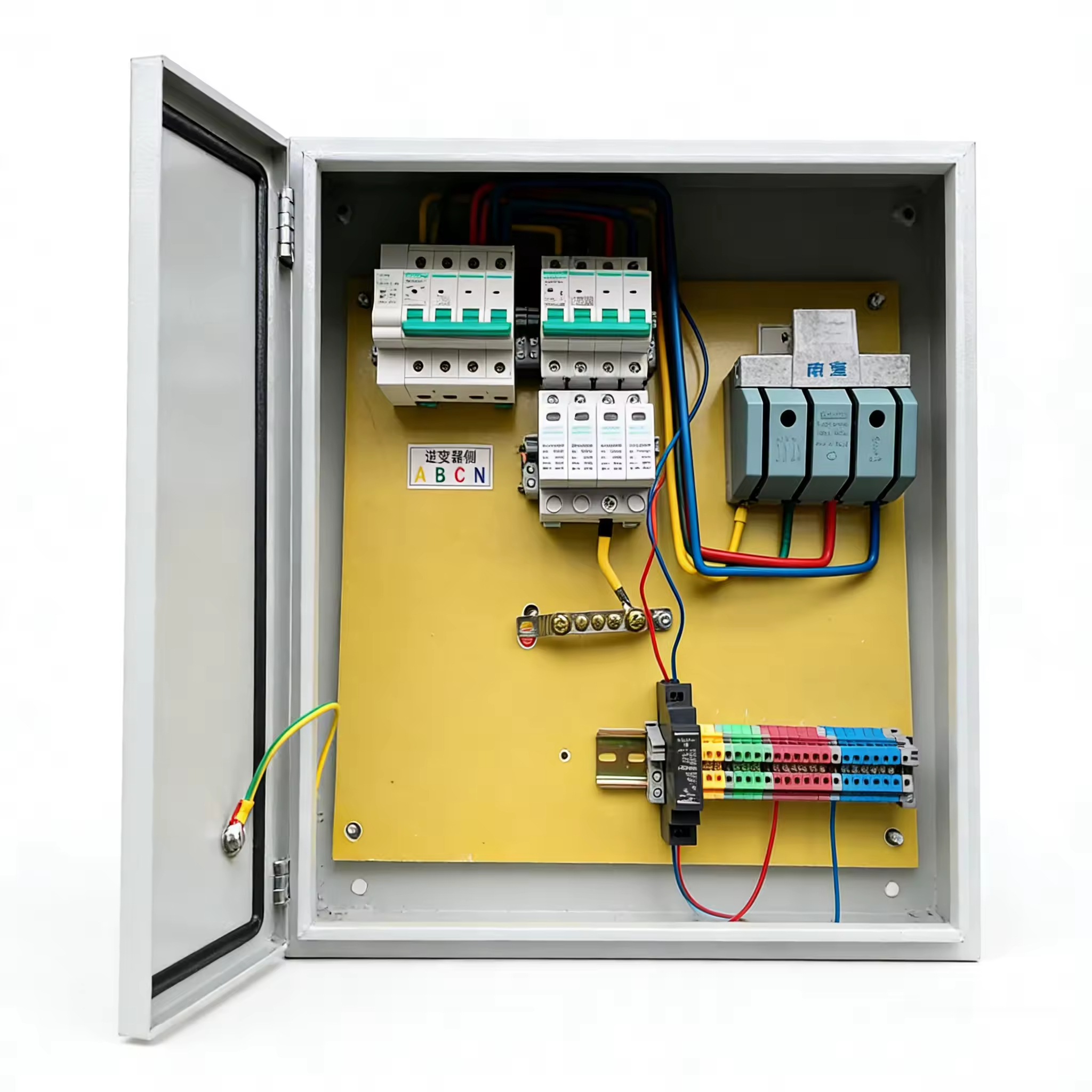20KW 63A IP54 380V White PV Photovoltaic Grid-Connected Distribution Box Outdoor Solar PV Combiner Box for Power Generation