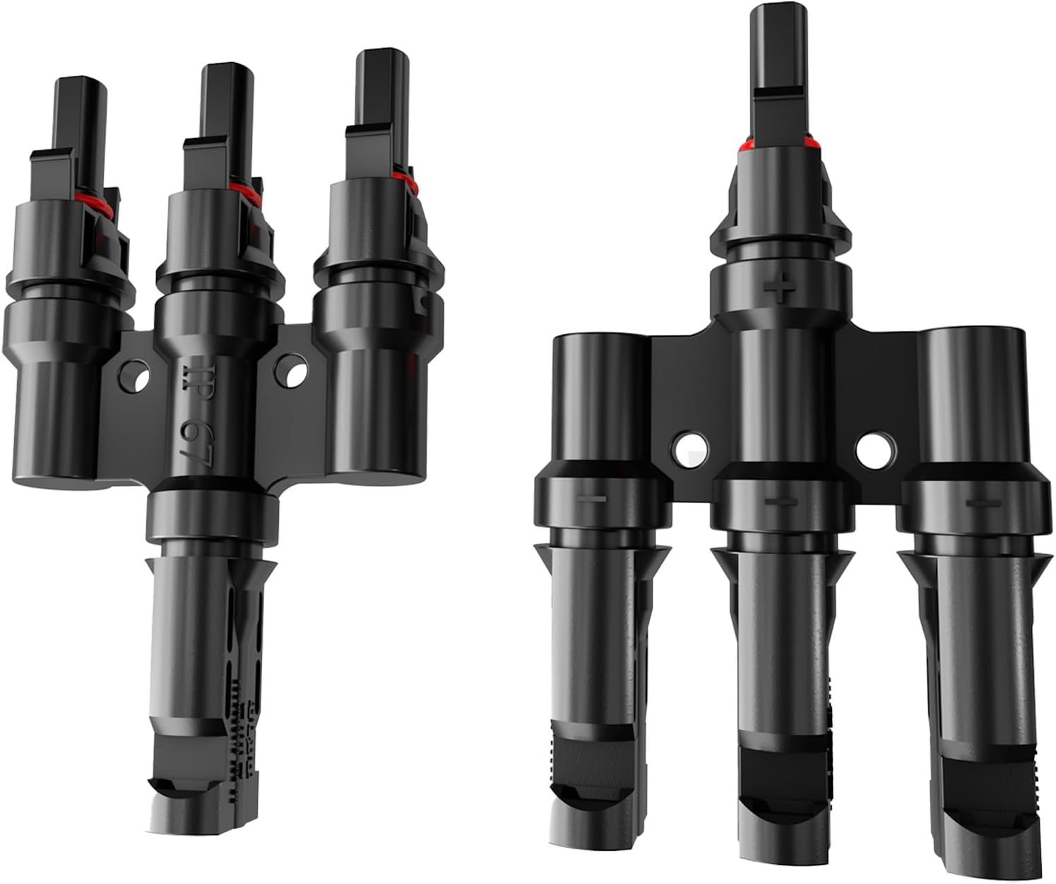 CZJSMX Solar Panel Connectors MC4 3 to 1 Pair IP67 Waterproof T-Type PV Connector for Solar Panel