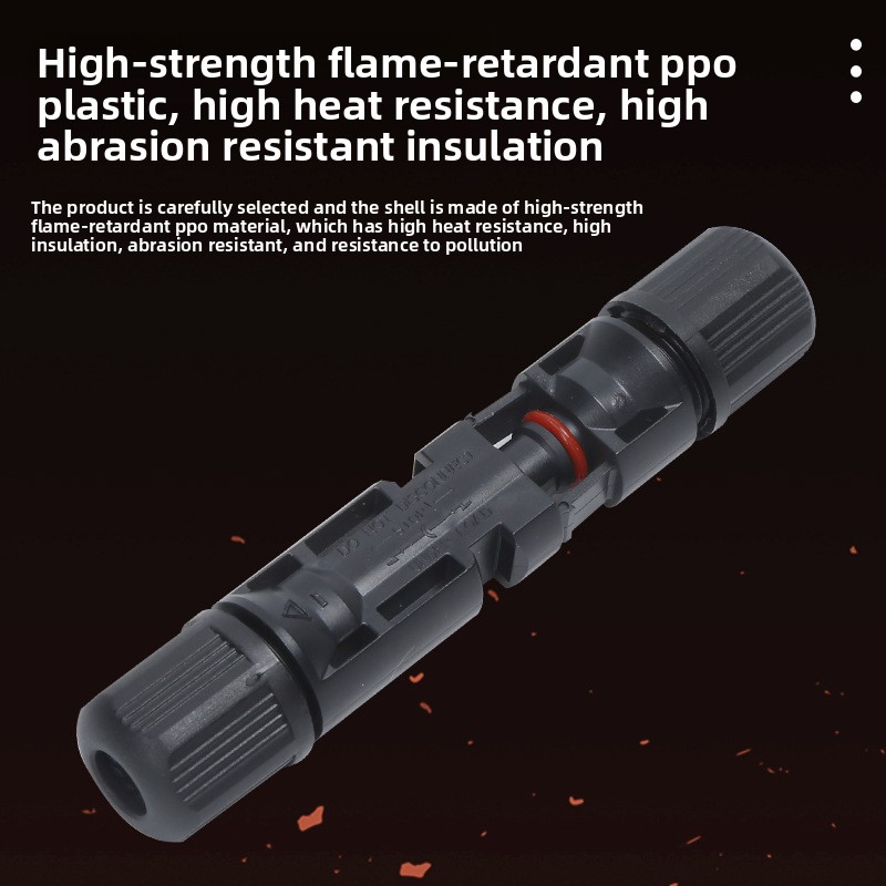 For MC4 Photovoltaic Cable Connector Solar Panel Waterproof Adapter with Copper Contacts Tin Material 30A Rated PPO Housing