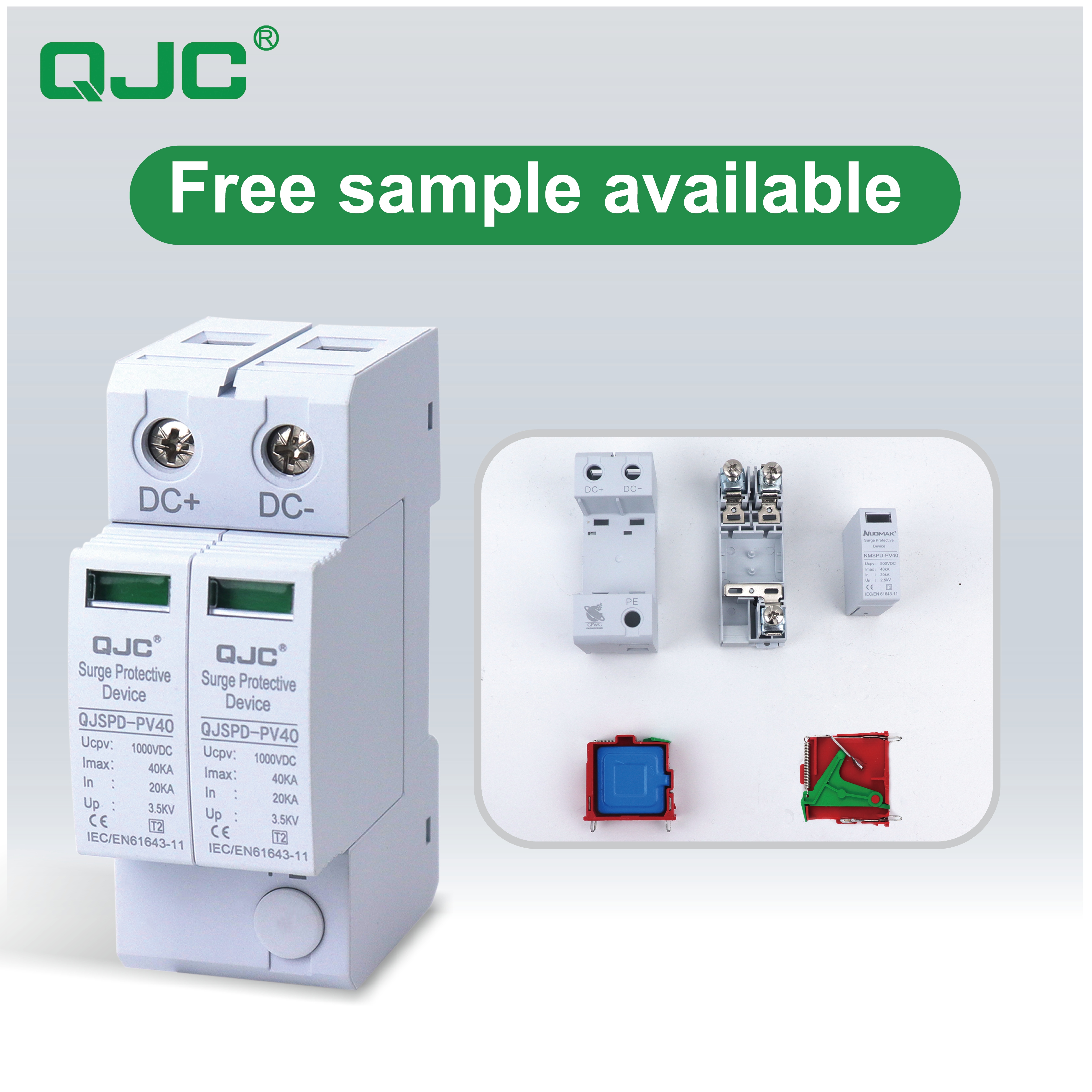 1000V DC Surge Protector for Photovoltaic Combiner Box, 40KA Whole House SPD