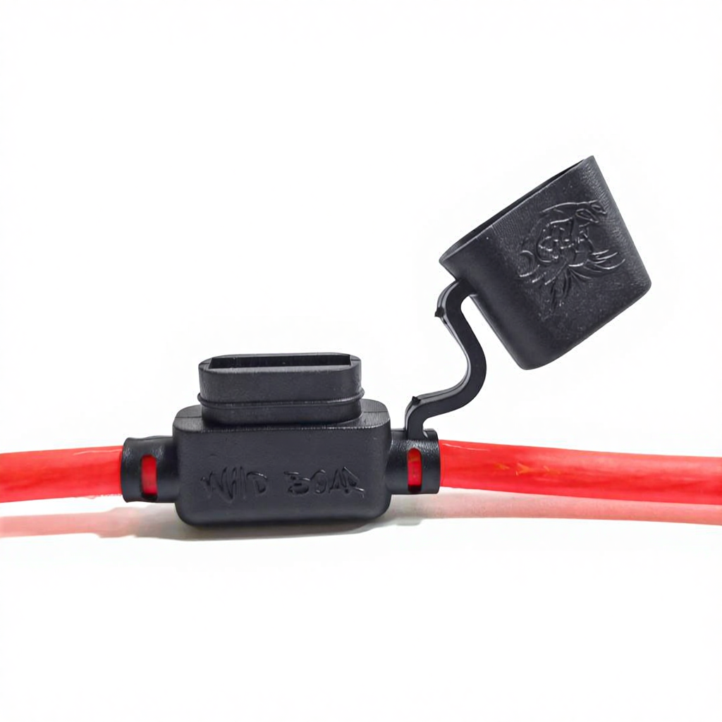 Custom Inline Fuse Holder Cover Wire Harness 8AWG Pure Copper Conductor PVC 300-1000MM IP65 Automobile &amp; Machines Marine Outdoor