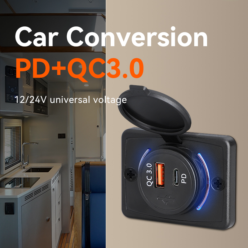 OEM Bus USB Charger 12V – Custom Dual Port Fast Charging Type-C &amp; USB-a for Luxury &amp; Tourist Buses