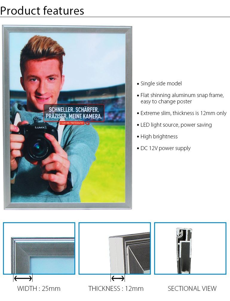 Ultra Slim Light Box LED Frame Restaurant Menu Board Light Box A1a2a3A4