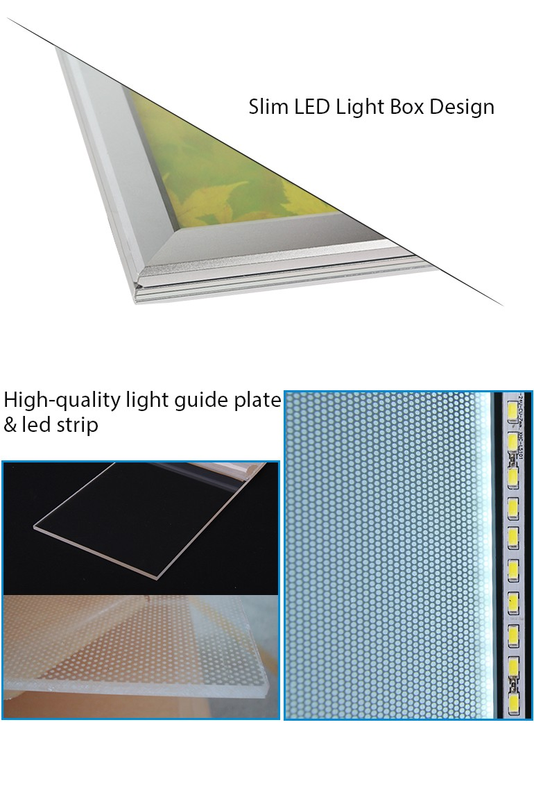 Top Slim LED Light Aluminum Frame Ultra Thin Lightbox Snap Frame Movie Poster Advertising Light Boxes