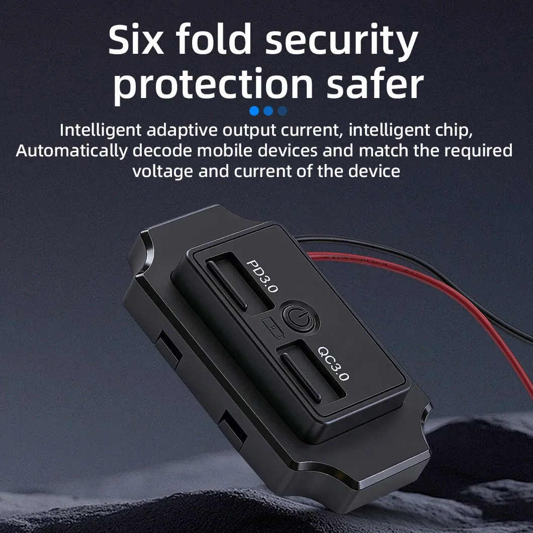 Dual USB Car Charger Pd3.0 QC3.0 12-24V Waterproof Switch