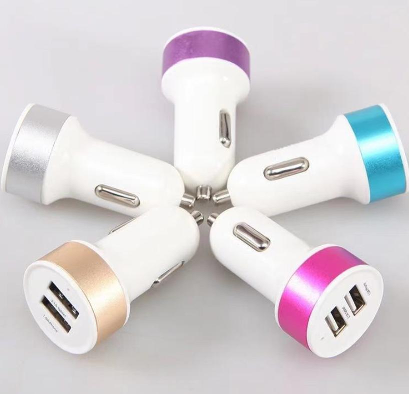 Multi 2 in 1 Dual USB Aluminum Car Power Plug Fast Charger