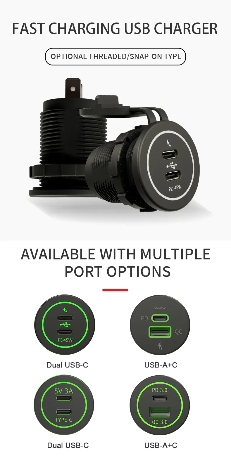 Fast Charging 12-24V Car Charger