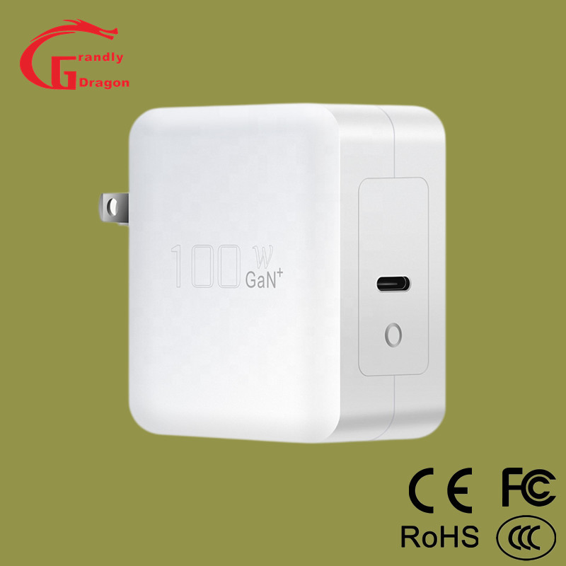 Hot America Pd GaN Charger Power Adapter Type-C 20V/5A 100W Wall Charger Us Plug QC3.0 Fast Phone Charging Laptop Smart Phone Tablet Universal