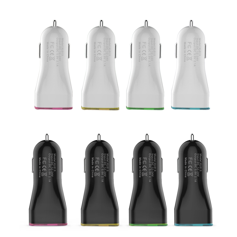 3.0 2.4A Dual USB Ports Black Color Car Charger