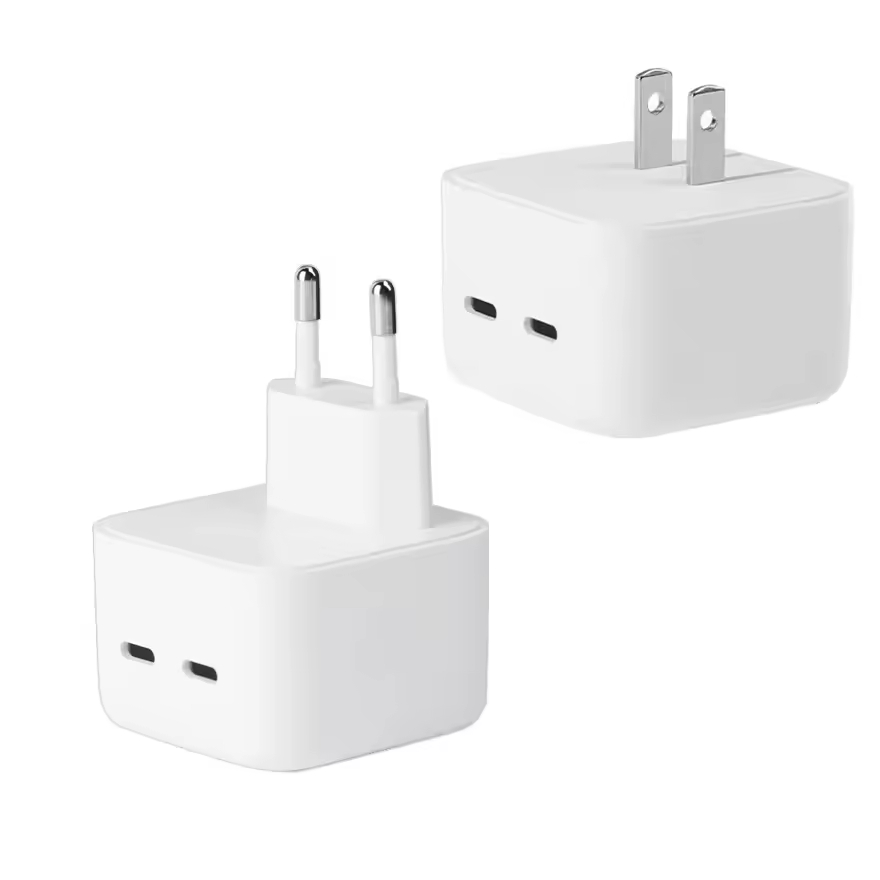 20W 35W 40W 50W Mobile Phone Charger Phone Accessories 2 Pd Port UK/Us/EU Plug Fast Charger iPhone 35W Dual USB C Wall Charger for iPhone Laptop MacBook